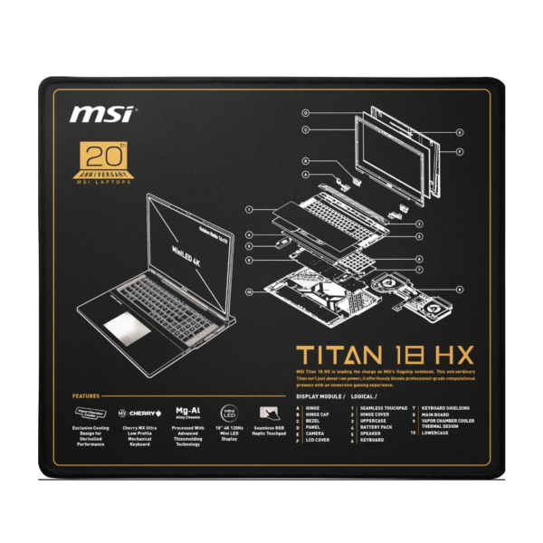 MSI TITAN 18 HX A14VIG-18" MiniLED UHD+-16:10-i9-14900HX-RTX 4090 16GB D6-64GB-2TB SSD-W11 Pro - immagine 7